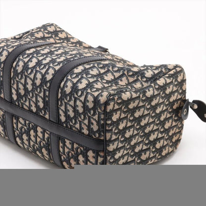 Christian Dior Trotter Mini Boston Leather Canvas Handbag Tote Genuine Leather