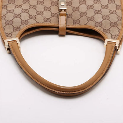 Gucci GG Canvas Jackie 002 1068 Leather Handbag Tote Beige Ladies Mmm De54-8
