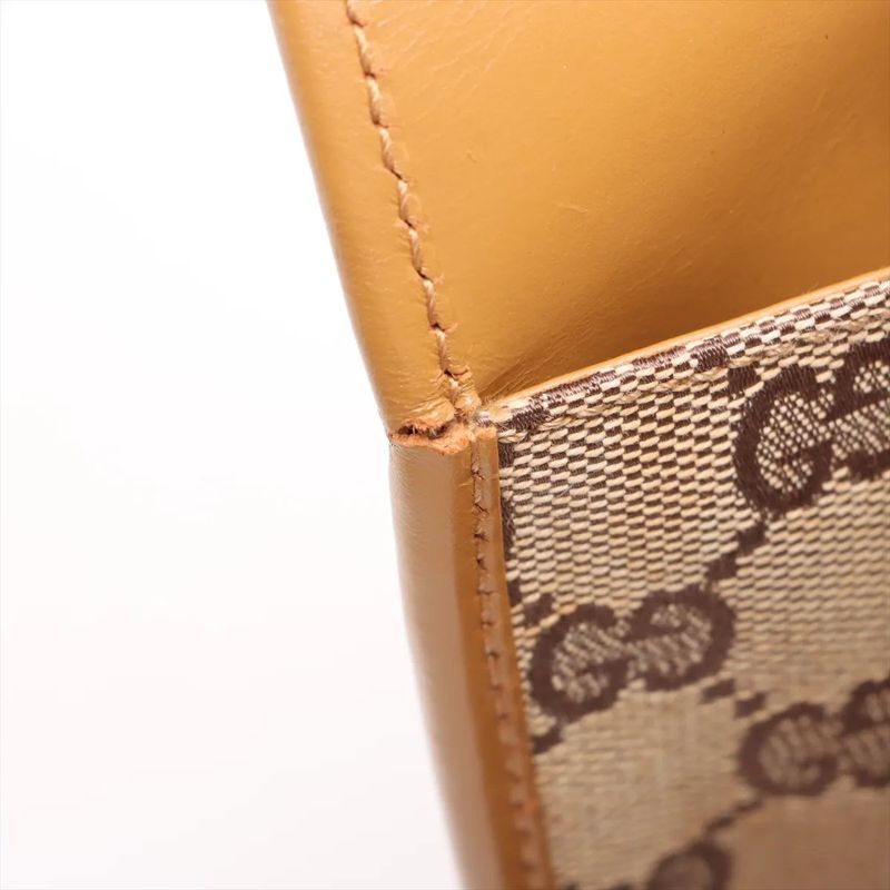 Gucci GG Canvas Jackie 002 1068 Leather Handbag Tote Beige Ladies Mmm De54-8