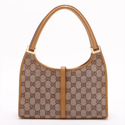 Gucci GG Canvas Jackie 002 1068 Leather Handbag Tote Beige Ladies Mmm De54-8