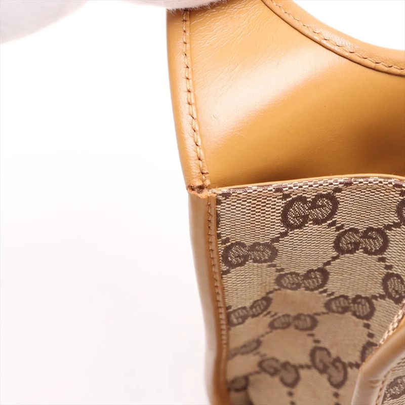 Gucci GG Canvas Jackie 002 1068 Leather Handbag Tote Beige Ladies Mmm De54-8