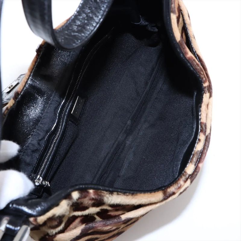Fendi Harako Leather Leopard Pattern Mamma Bucket One Shoulder Bag Shoulder