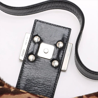 Fendi Harako Leather Leopard Pattern Mamma Bucket One Shoulder Bag Shoulder