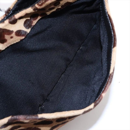 Fendi Harako Leather Leopard Pattern Mamma Bucket One Shoulder Bag Shoulder