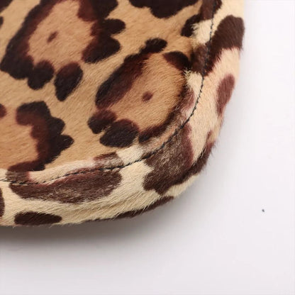 Fendi Harako Leather Leopard Pattern Mamma Bucket One Shoulder Bag Shoulder