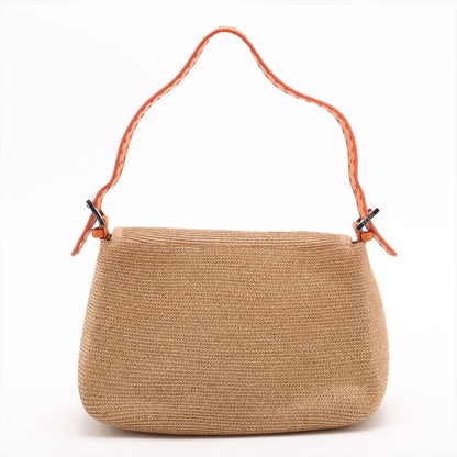 Fendi Selleria Raffia Leather Mamma Bucket Ff Hardware One Shoulder Bag
