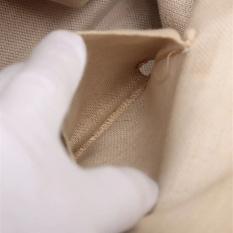 Gucci Bamboo GG Canvas 282317 Leather Handbag Tote Genuine Leather Beige Ladies