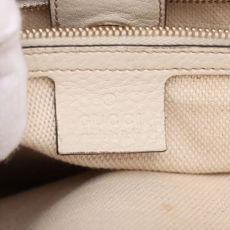 Gucci Bamboo GG Canvas 282317 Leather Handbag Tote Genuine Leather Beige Ladies