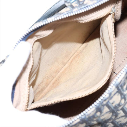 Christian Dior Trotter Mini Boston Leather Canvas Handbag Tote Genuine Leather