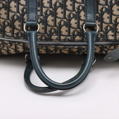 Christian Dior Trotter Mini Boston Leather Canvas Handbag Tote Genuine Leather