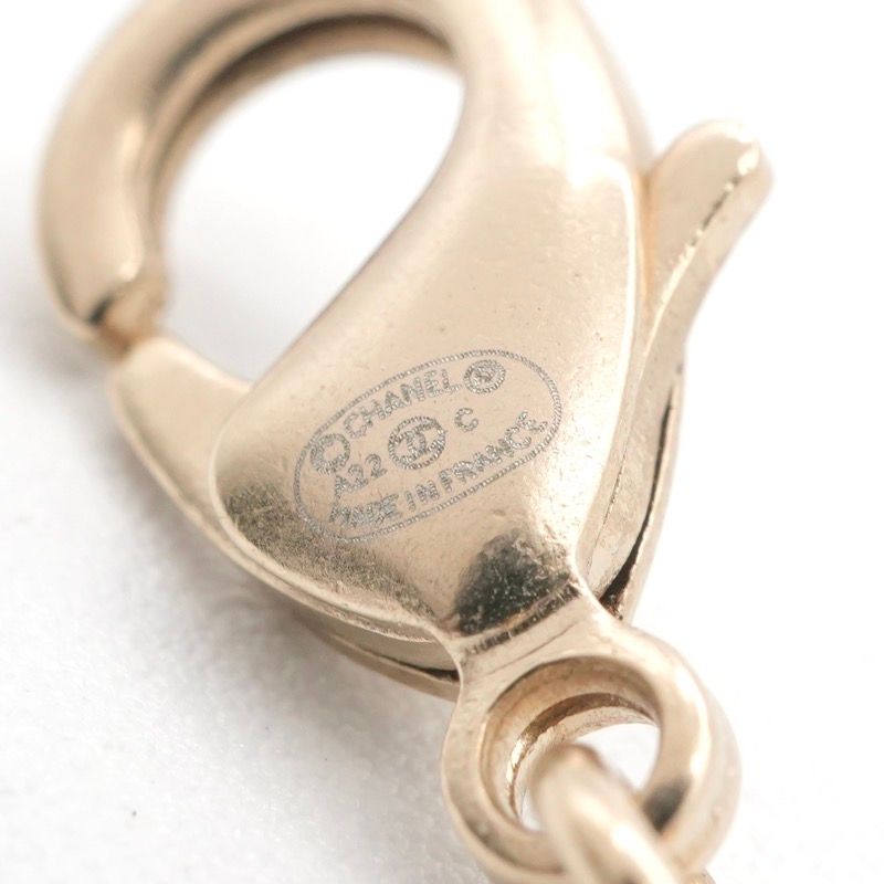 Chanel Necklace Pendant Choker Gold Coco Mark Lip Charm Rhinestone