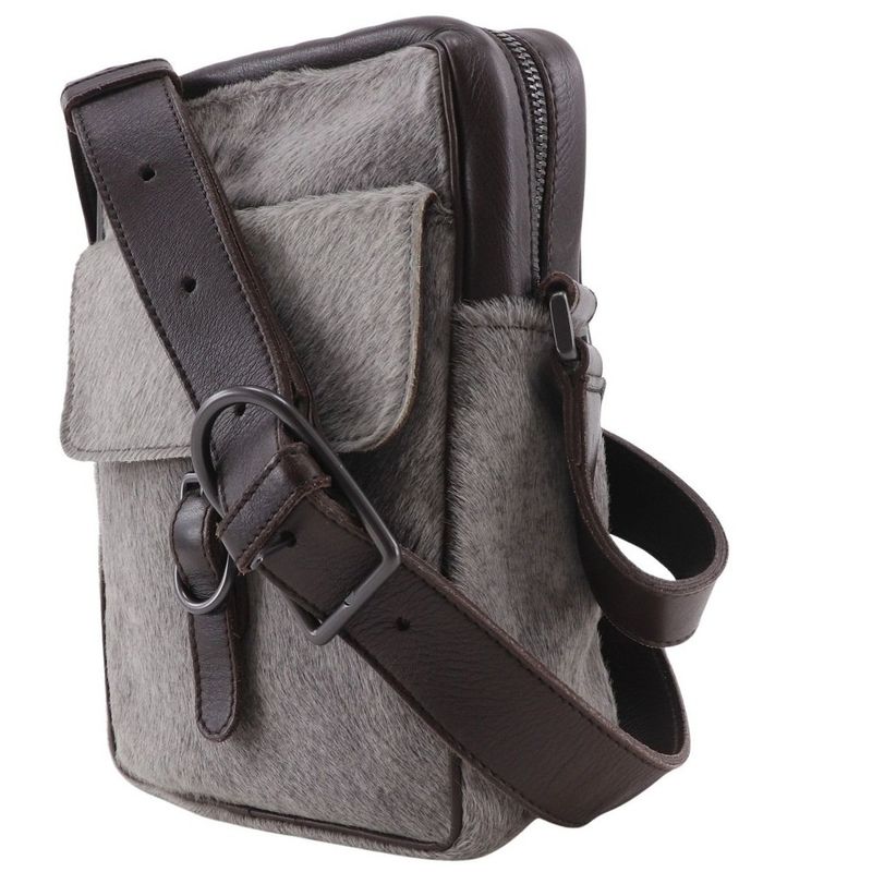 Bottega Veneta Bottega Veneta Haraco X Calf Gray Brown Unisex Shoulder Bag