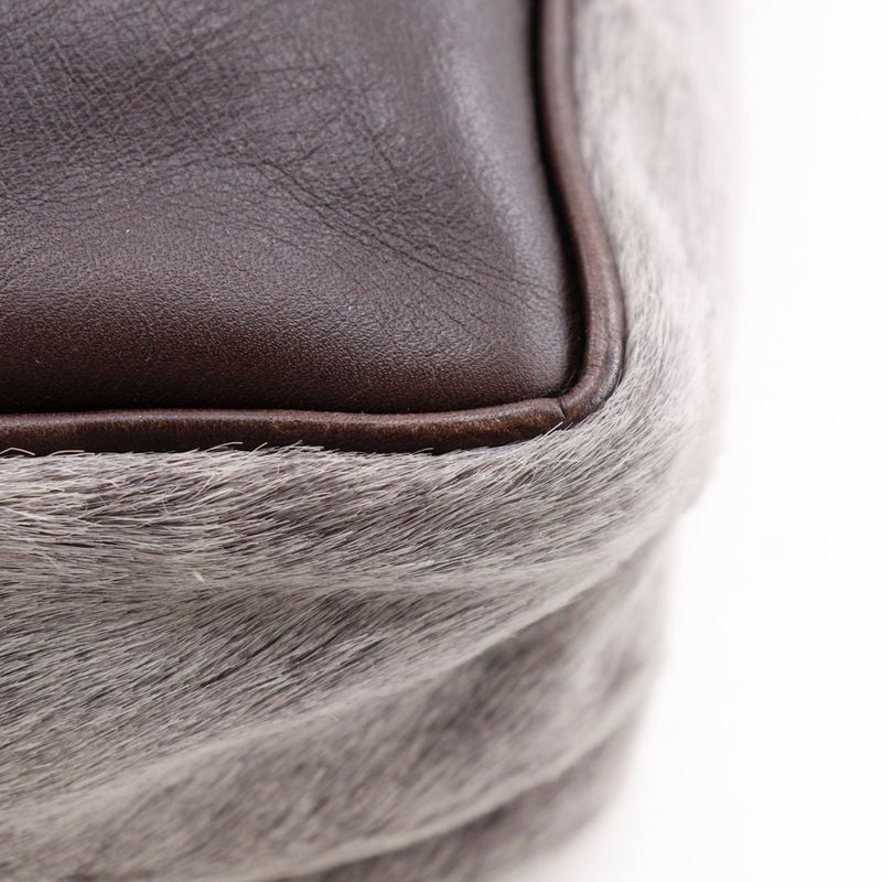 Bottega Veneta Bottega Veneta Haraco X Calf Gray Brown Unisex Shoulder Bag