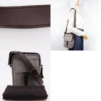 Bottega Veneta Bottega Veneta Haraco X Calf Gray Brown Unisex Shoulder Bag