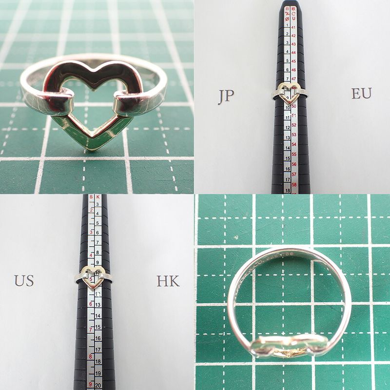 Tiffany & Co 925 750 Open Heart Ring No 9 J116-7