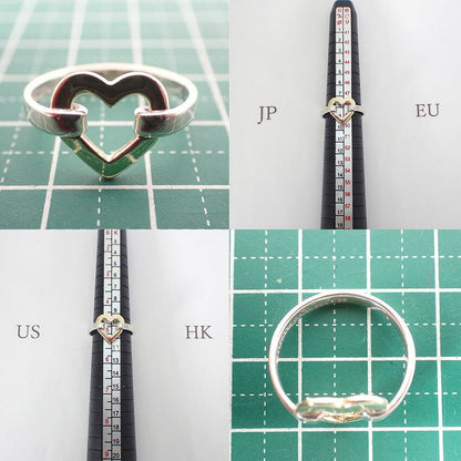 Tiffany & Co 925 750 Open Heart Ring No 9 J116-7