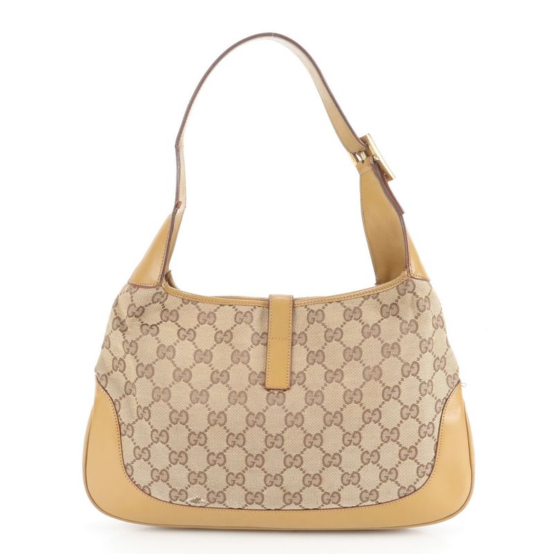 Gucci Control Card Included GG Canvas Jackie Leather Shoulder Bag 001-3306