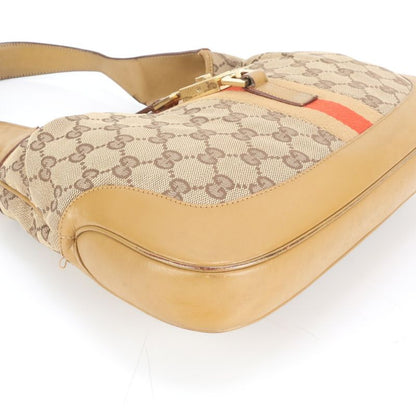 Gucci Control Card Included GG Canvas Jackie Leather Shoulder Bag 001-3306