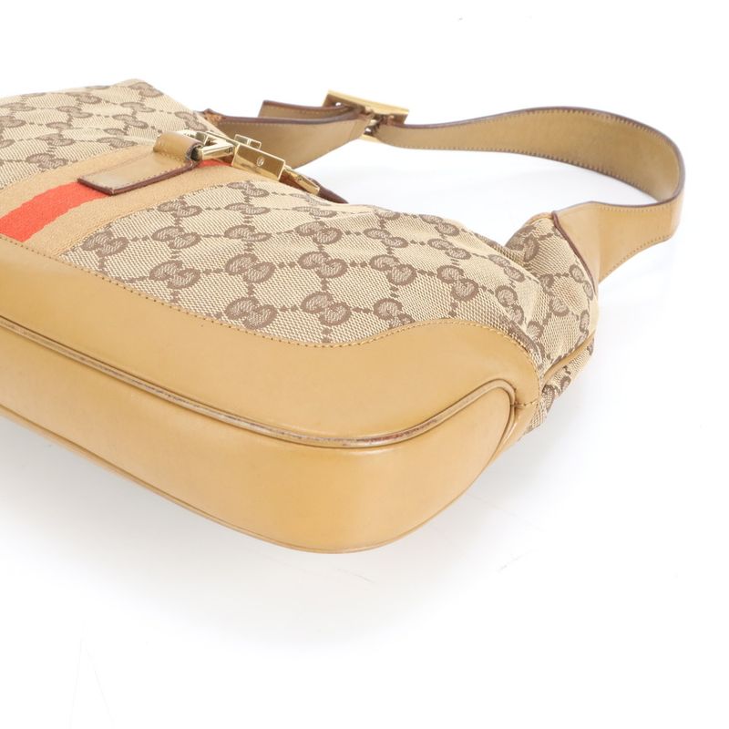 Gucci Control Card Included GG Canvas Jackie Leather Shoulder Bag 001-3306