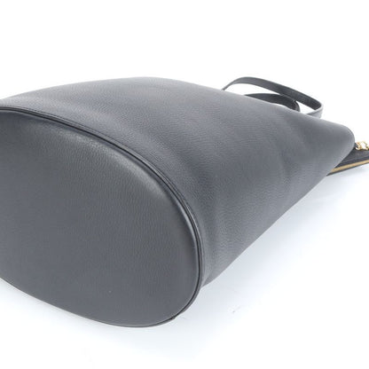 Tiffany & Co Leather Tote Bag With Pouch Shoulder Black A4 Women's Rue Db2-9