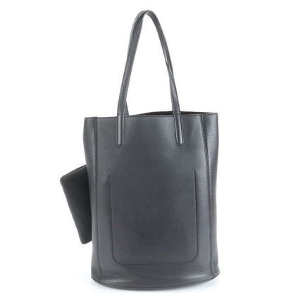 Tiffany & Co Leather Tote Bag With Pouch Shoulder Black A4 Women's Rue Db2-9