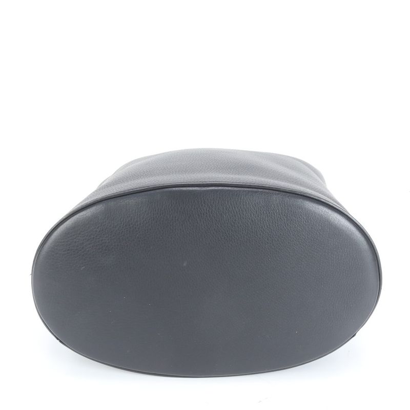 Tiffany & Co Leather Tote Bag With Pouch Shoulder Black A4 Women's Rue Db2-9