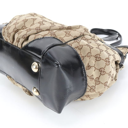 Gucci GG Canvas 203529 Leather Tote Bag Shoulder Hand Brown Women's Rrm Da26-4