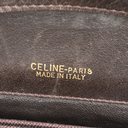 Celine Triomphe Hardware Leather Shoulder Bag Crossbody Brown Genuine Leather