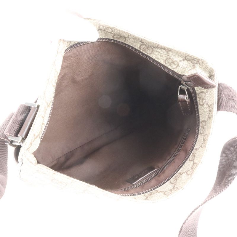 Gucci GG Supreme Leather Shoulder Bag Crossbody Messenger 141626 Brown Genuine