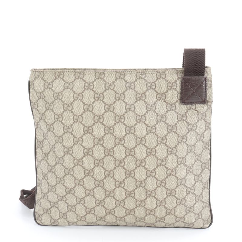 Gucci GG Supreme Leather Shoulder Bag Crossbody Messenger 141626 Brown Genuine