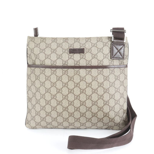 Gucci GG Supreme Leather Shoulder Bag Crossbody Messenger 141626 Brown Genuine