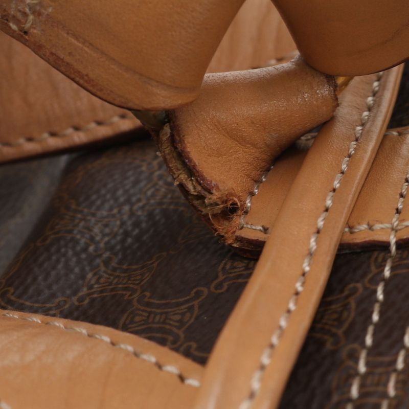 Celine Macadam Leather Rucksack Sac Rucksack Shoulder Bag Brown Women's Eem