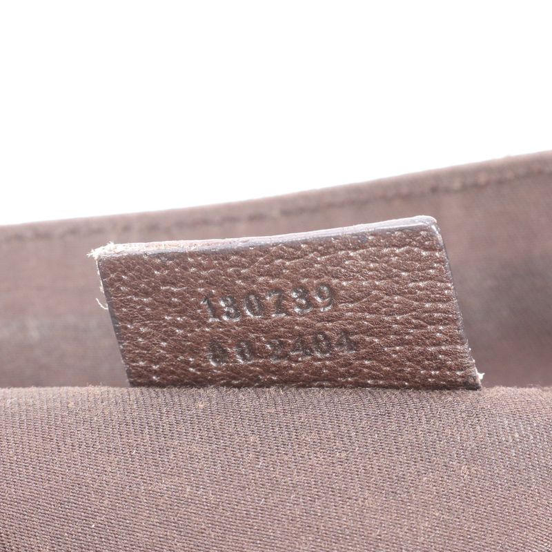 Gucci GG Canvas Abbey Leather Tote Bag Shoulder 130739 Brown Gold Hardware