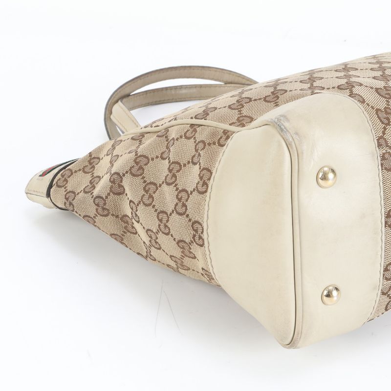 Gucci GG Canvas Mayfair Sherry Line 257061 Leather Shoulder Tote Bag Shoulder