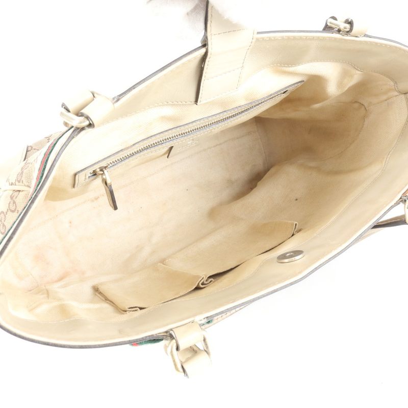 Gucci GG Canvas Mayfair Sherry Line 257061 Leather Shoulder Tote Bag Shoulder