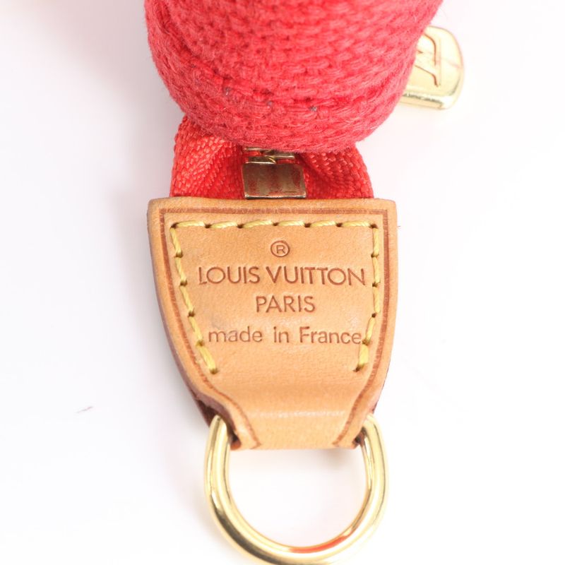 Louis Vuitton Antigua Cabas PM Rouge M40037 Leather Canvas Handbag Tote Women's