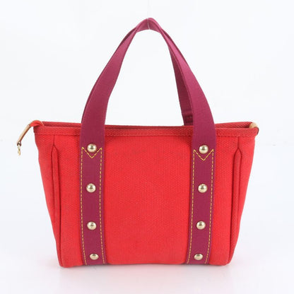 Louis Vuitton Antigua Cabas PM Rouge M40037 Leather Canvas Handbag Tote Women's