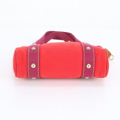 Louis Vuitton Antigua Cabas PM Rouge M40037 Leather Canvas Handbag Tote Women's