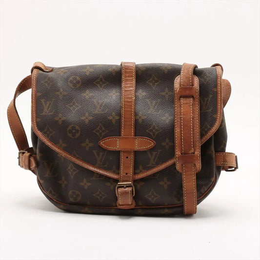 Louis Vuitton Monogram Saumur 30 M42256 Leather Shoulder Bag Crossbody Messenger