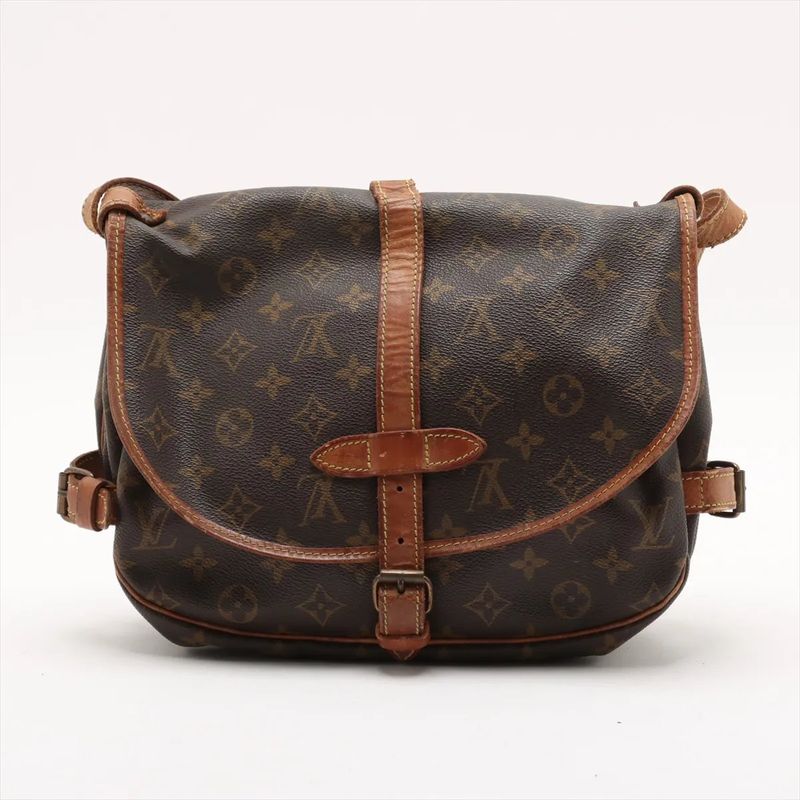 Louis Vuitton Monogram Saumur 30 M42256 Leather Shoulder Bag Crossbody Messenger