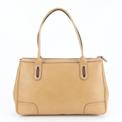 Unused Gucci Sherry Line Leather Tote Bag Shoulder 293599 Hand Beige Ladies Rre