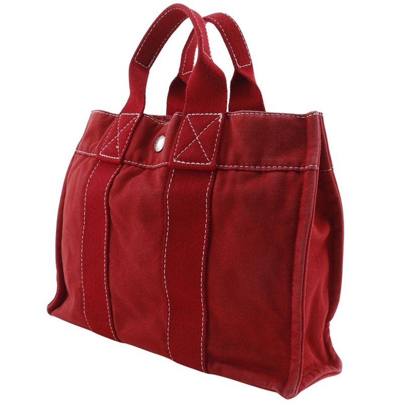 Hermes Deauville PM Canvas Red Women's Handbag