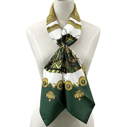 Hermes Scarf Carre 90 les Tambours Tambour Drum  Silk Green