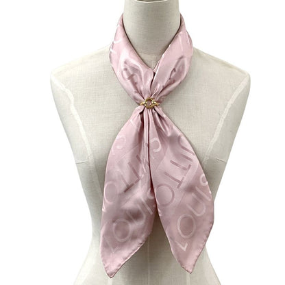 Louis Vuitton Scarf  Silk Pink Logo Simple