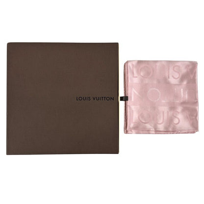 Louis Vuitton Scarf  Silk Pink Logo Simple