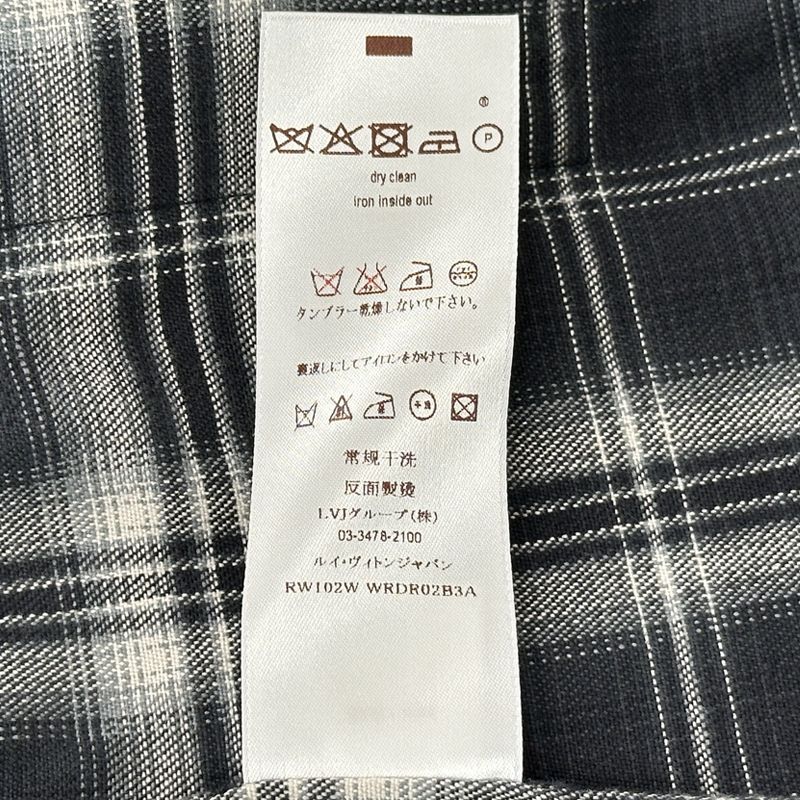 Louis Vuitton Dress Women's Brand Cotton Gray Multicolor 38 Monogram Check