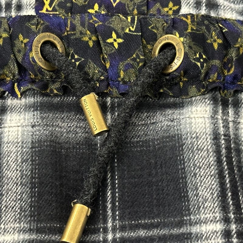 Louis Vuitton Dress Women's Brand Cotton Gray Multicolor 38 Monogram Check