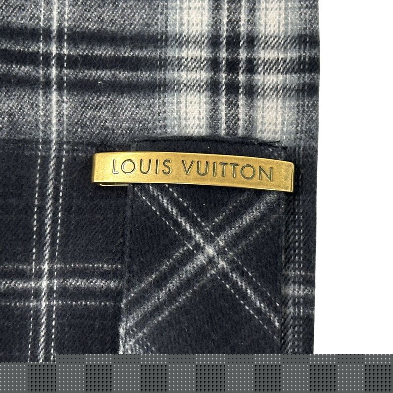 Louis Vuitton Dress Women's Brand Cotton Gray Multicolor 38 Monogram Check