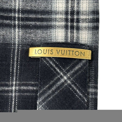 Louis Vuitton Dress Women's Brand Cotton Gray Multicolor 38 Monogram Check