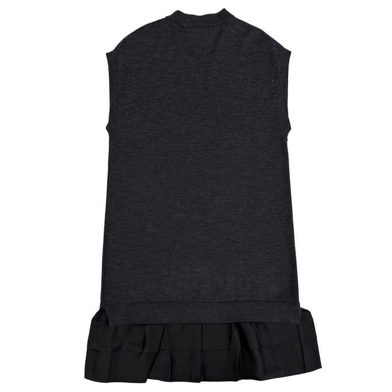 Louis Vuitton Dress  Monogram Wool Dark Gray Black M Sequin Fleece